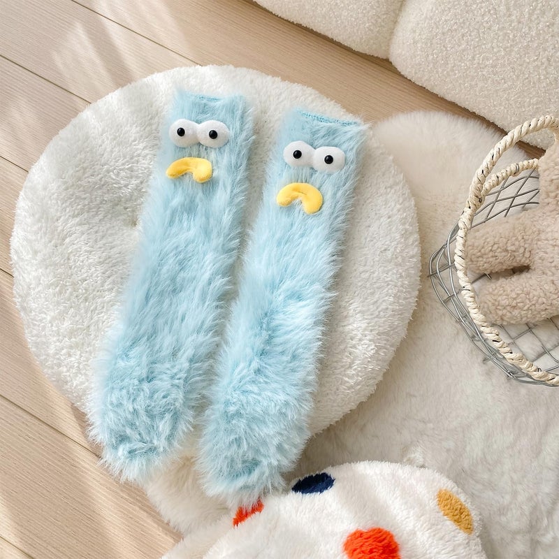 TFTSR Crazy Funny Fuzzy Silly Socks for Kids Women,Girls Fluffy Slipper Novelty Fun Socks,Boy Men Cute Cozy Soft Animal Socks - Image 2